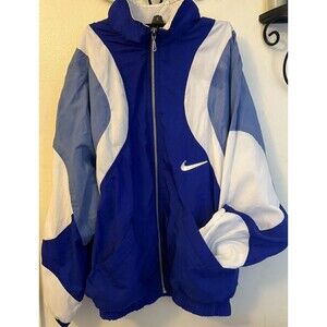 Vintage 90s NIKE windbreaker jacket Embroidered Big Swoosh logo Sz L 12/14 Retro
